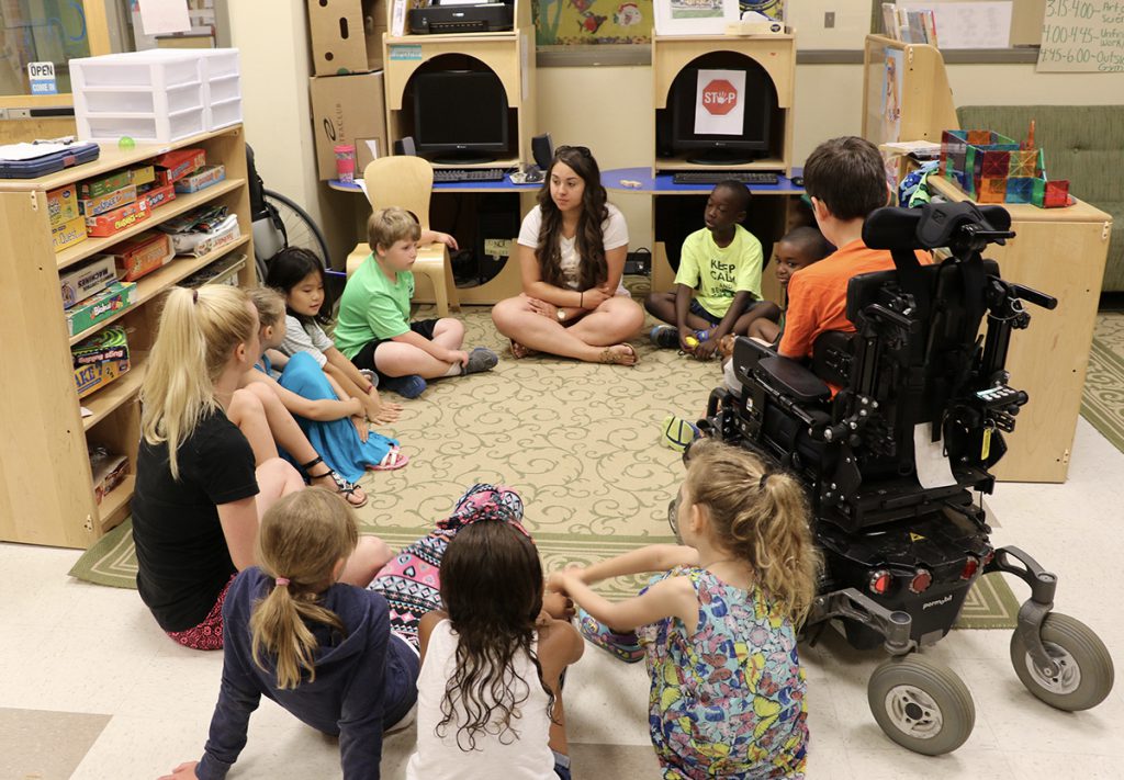 Teacher in inclusive classroom