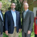 Honored with the 2019 Excellence in Teaching Awards are, from left, Rob Palkovitz, William Lewis, Jack Puleo and Flora Poindexter