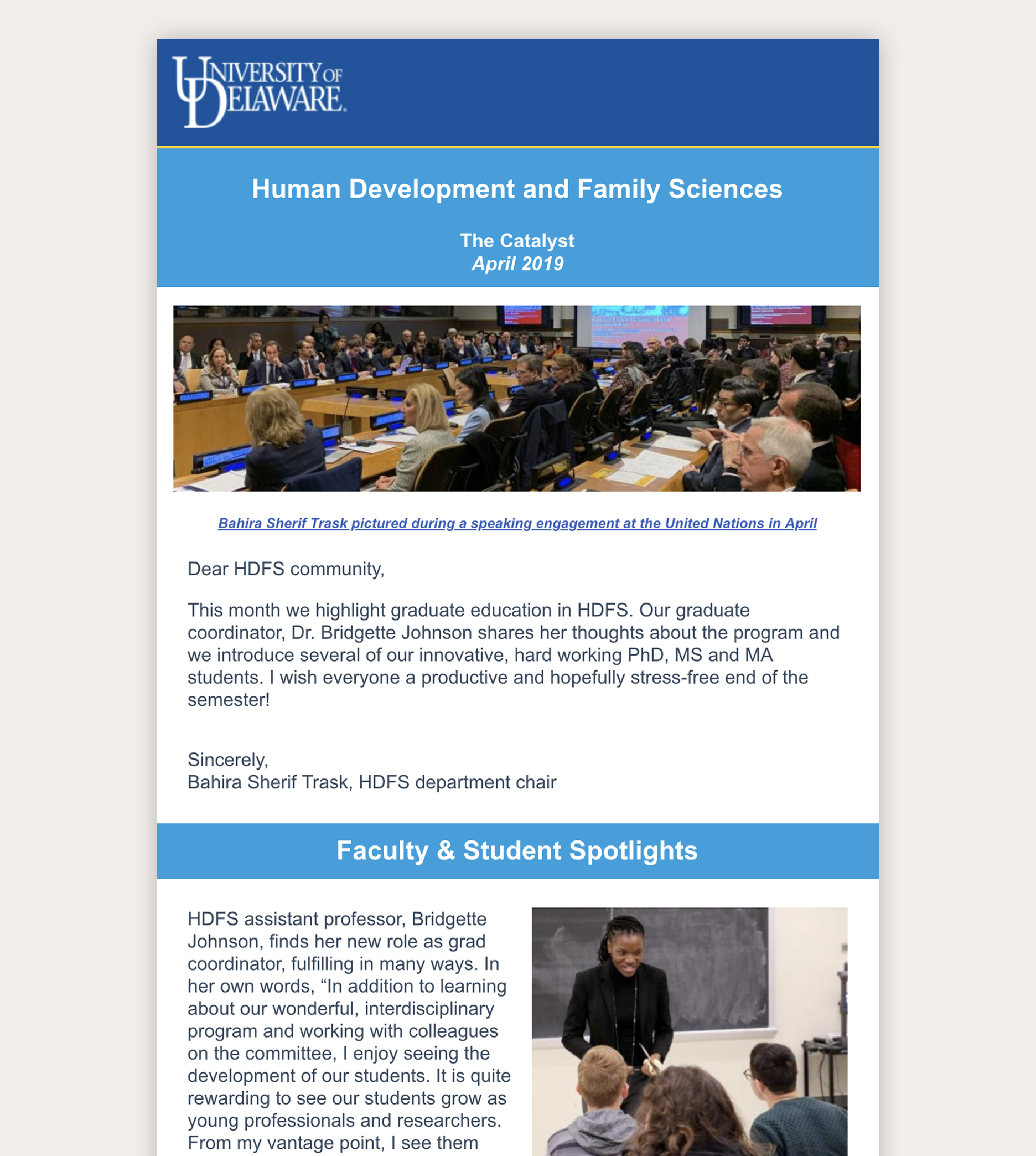 Example of HDFS newsletter
